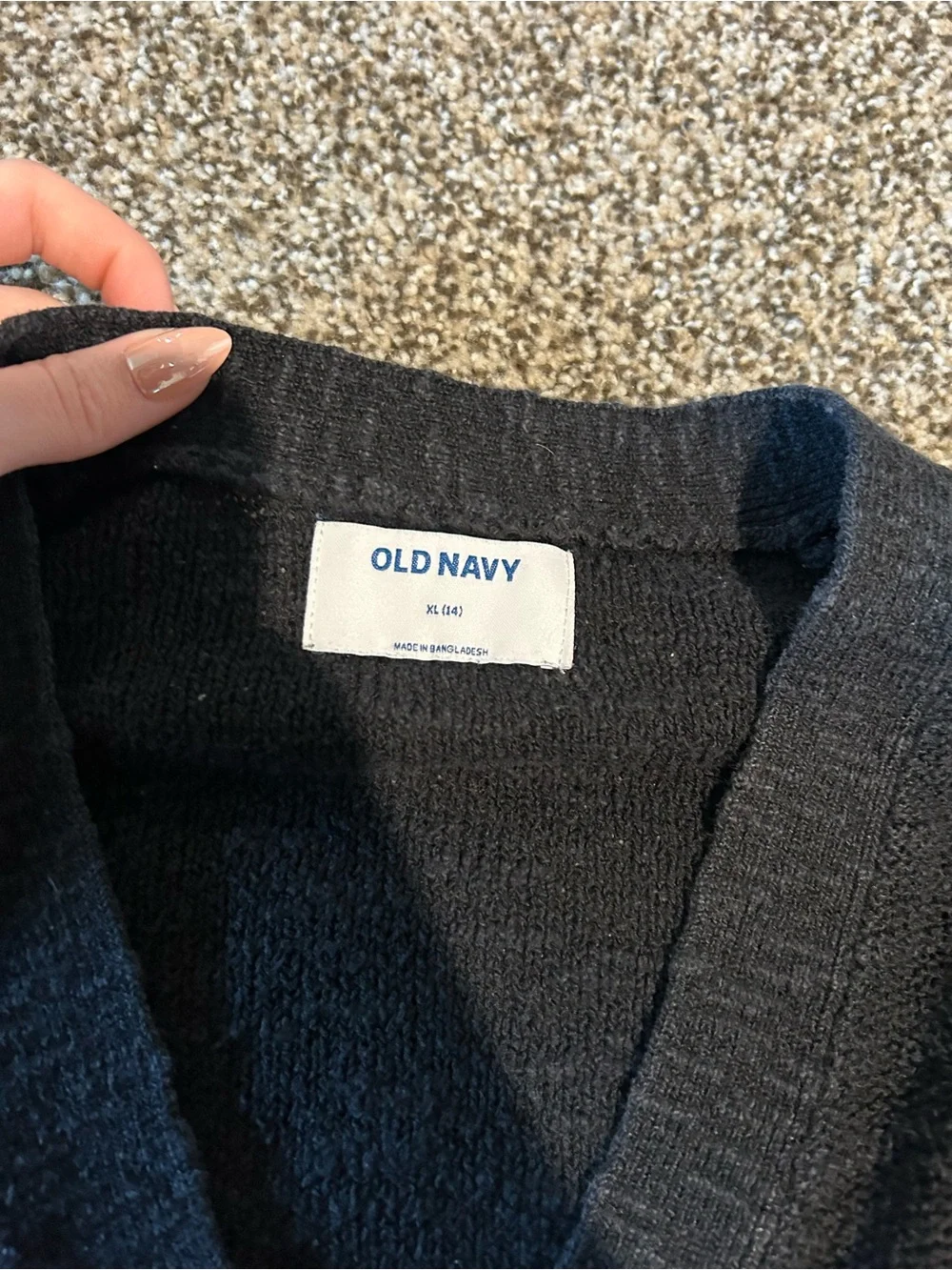 Old Navy Black V-Neck Button Cardigan Sweater